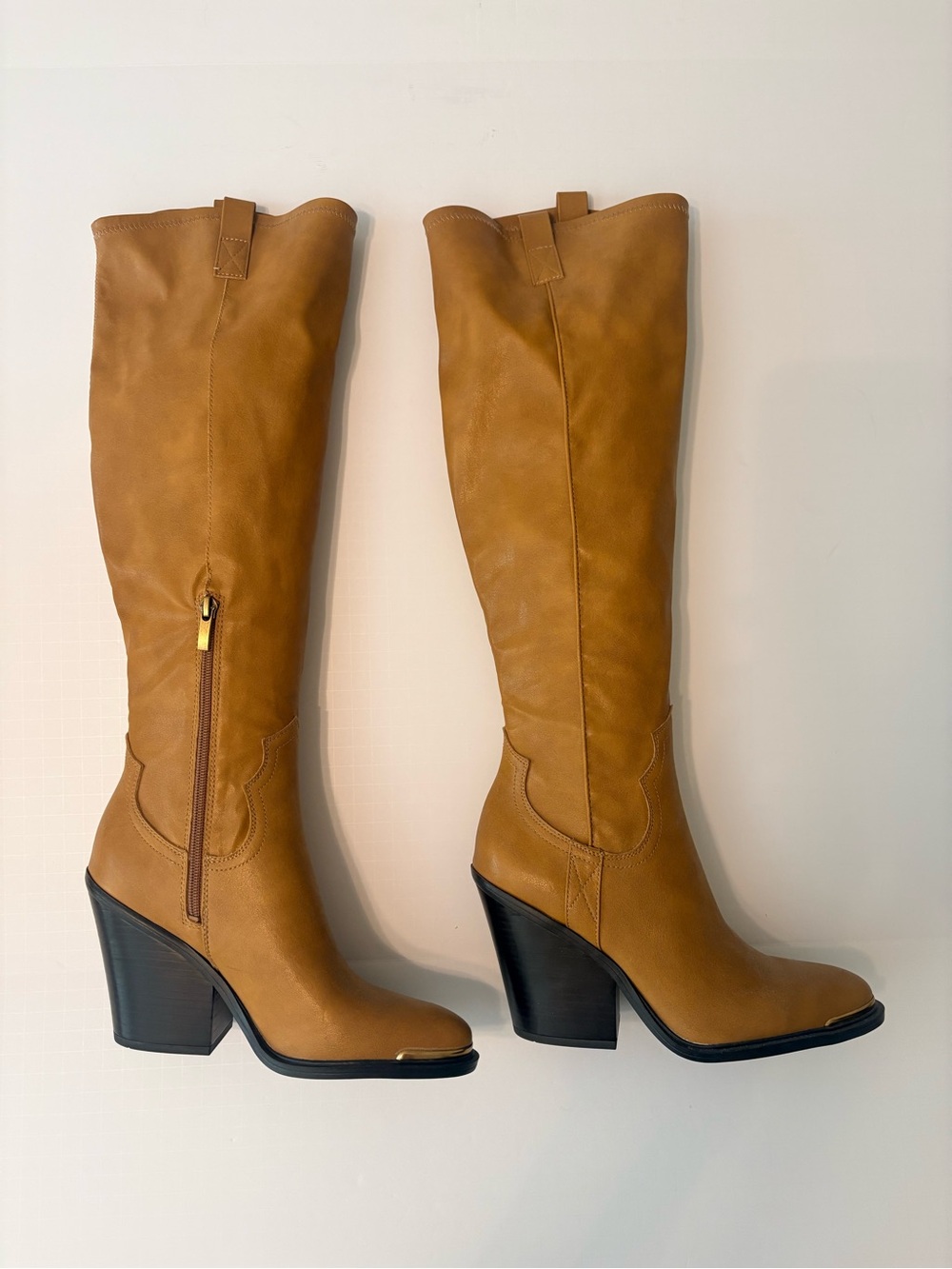 NWOT Franco Sarto Tan Over-the-Knee Block Heel Boots
